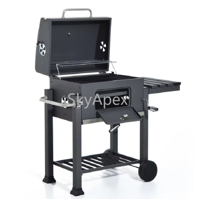 Camping Cooking Easy - รถเข็นปิ้งย่างถ่านสำหรับใช้กลางแจ้งในบ้าน ลานบ้าน หรือสวนหลังบ้าน ให้ความร้อนสูง ทำความสะอาดง่าย ทนทาน