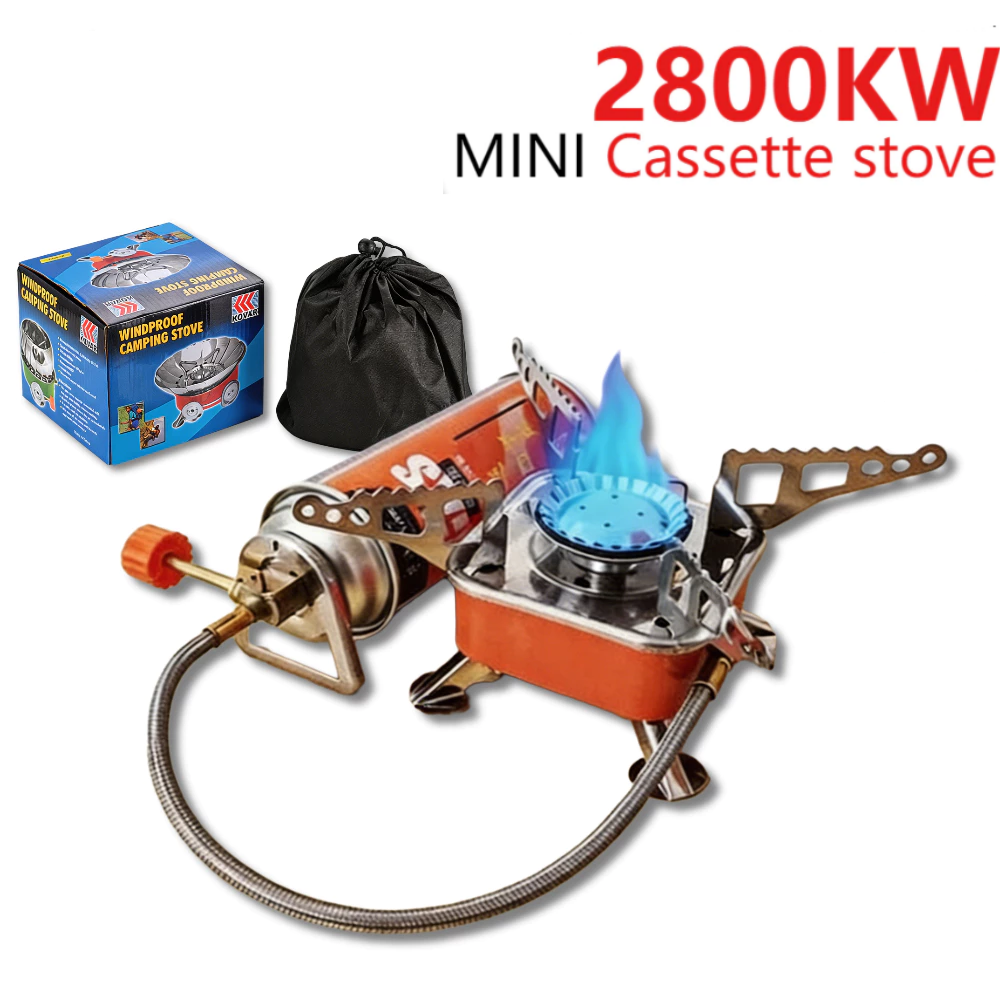 Camping Cooking On Fire - เตาแก๊สพกพาแบบพับได้สำหรับตั้งแคมป์ ขนาดเล็ก รูปทรงสี่เหลี่ยม รับน้ำหนักได้มาก ประหยัดพลังงาน