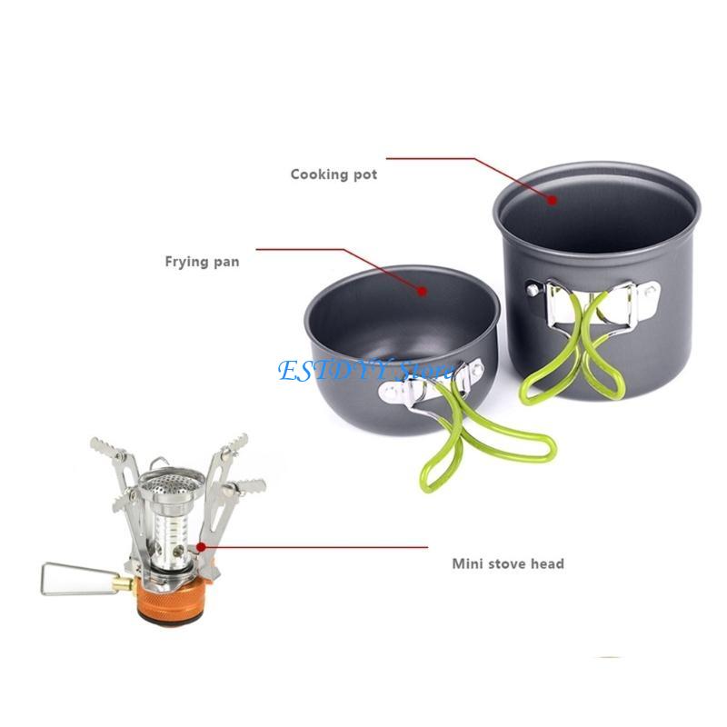 Camping Cooking Easy - G6DE แคมป์ปิ้ง ชุดเครื่องครัวเตาแก๊สกลางแจ้งเตาหม้อชุดเครื่องตัดช้อนส้อม