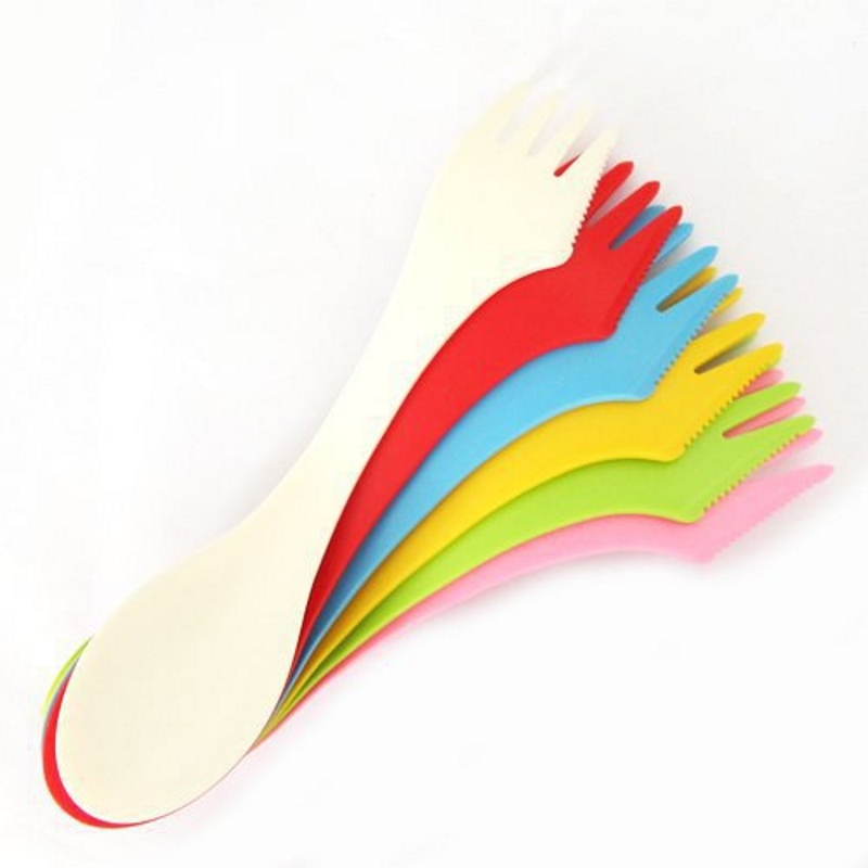 Camp Spork Set - ชุดอุปกรณ์ตั้งแคมป์ 3-in-1 จำนวน 6 ชิ้น -