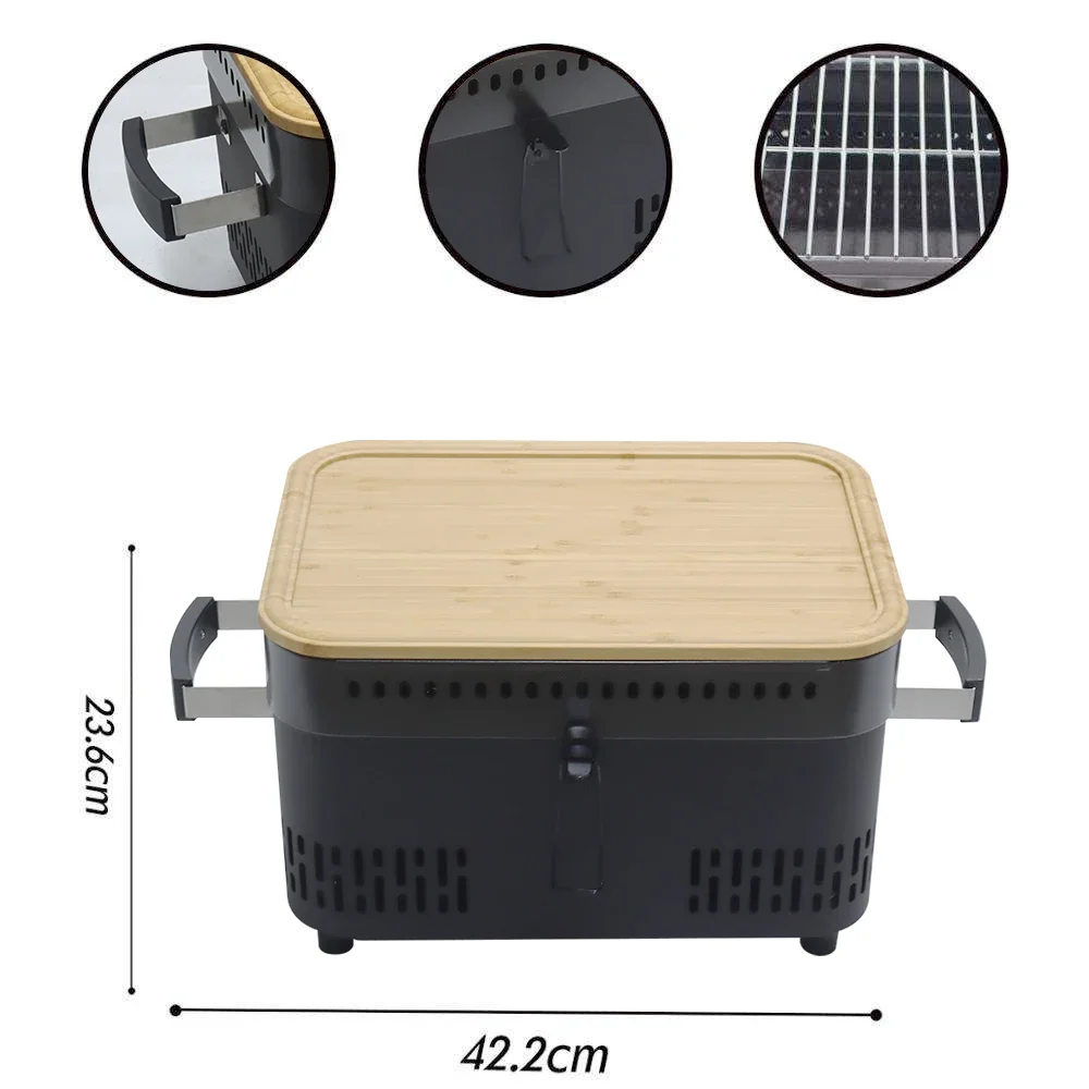 Camping Cooking Materials - # โต๊ะกลางแจ้งทําอาหารตั้งแคมป์แบบพกพามินิเตาย่างบาร์บีคิวถ่านบนโต๊ะเตาย่างบาร์บีคิวถ่าน