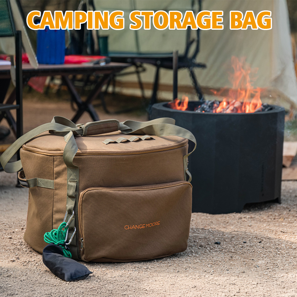 Camping Cooking On Fire - กระเป๋าเก็บของขนาดใหญ่สำหรับอุปกรณ์ตั้งแคมป์ Goture ผ้า Oxford 210D ทนทานต่อการสึกหรอ
