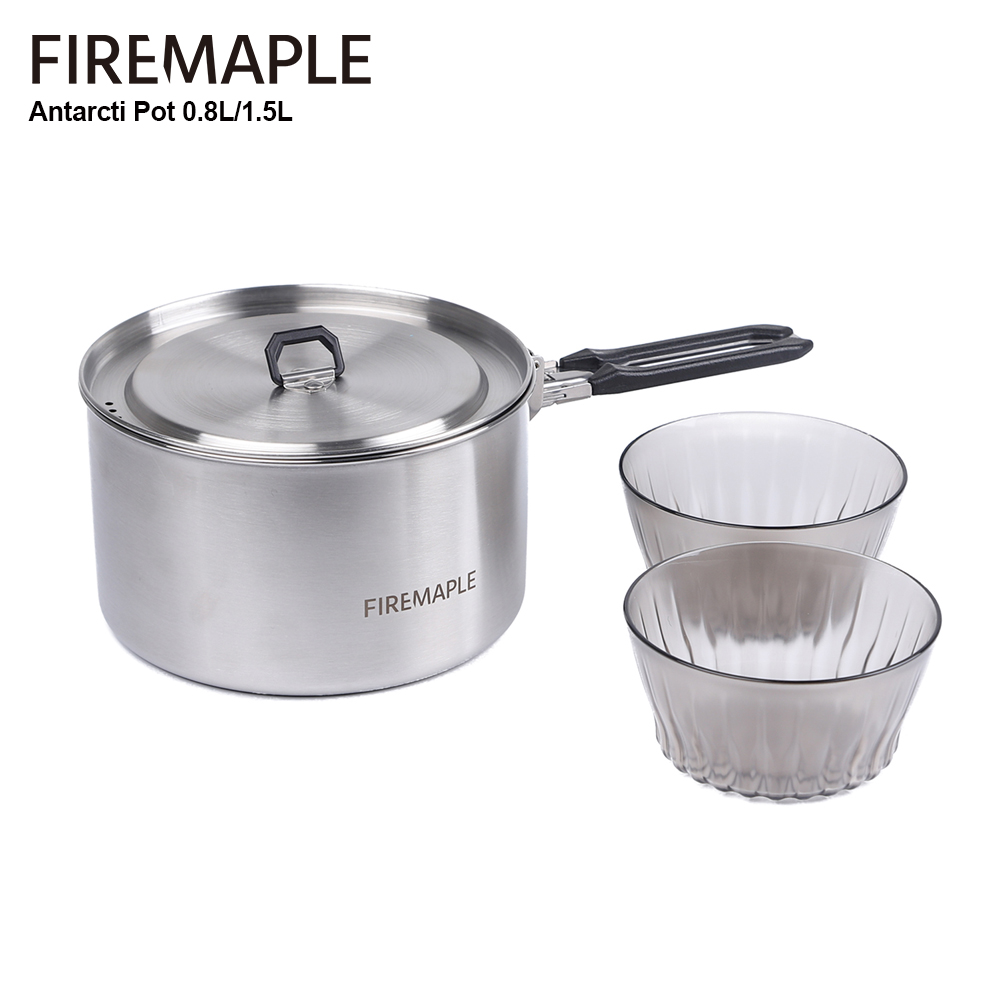 Camping Cooking On Fire - Fire Maple เครื่องครัวเดินป่า Antarcti สแตนเลสหม้อกลางแจ้ง Camp