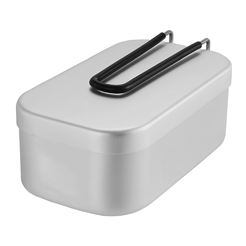 Camping Cooking Food - 800ML อลูมิเนียมกล่องอาหารกลางวันกลางแจ้ง Camping เครื่องครัวบนโต๊ะอาหารพับจับกล่องปิคนิคทําอาหารกล่อง Bento สําหรับเดินป่า
