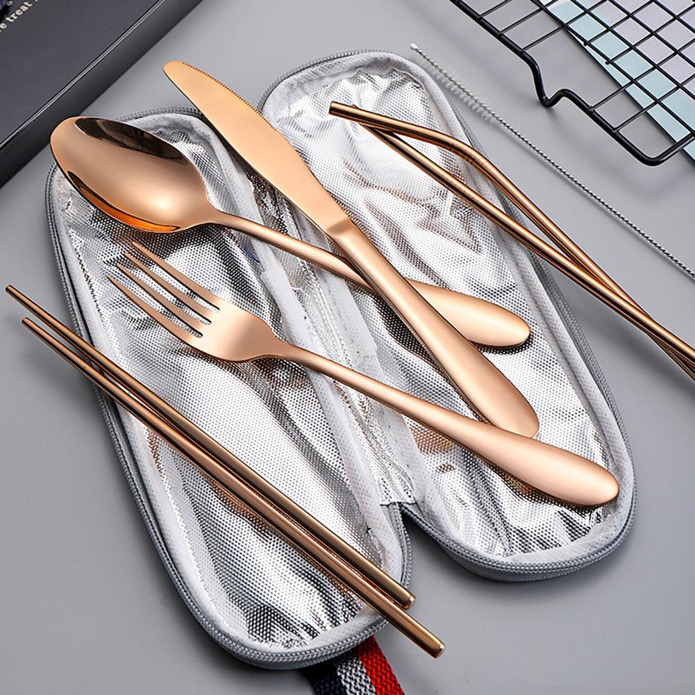 Camping Cooking Set Compact - กระเป๋าใส่ช้อนส้อมแบบพกพา ทำจากผ้าสักหลาด พร้อมซิป สำหรับเก็บส้อม ช้อน มีด