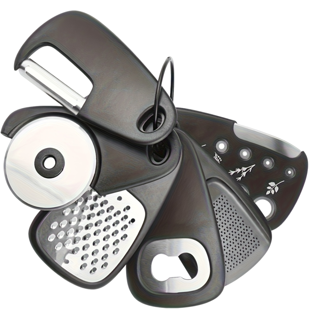 Camping Cooking Set Compact - ชุดอุปกรณ์ตั้งแคมป์ดีไซน์กะทัดรัด จับถนัดมือ ไม่ต้องใช้พลังงาน ชุดเครื่องมือทำอาหาร ชุดเครื่องมือครัวประหยัดพื้นที่ ใช้สำหรับตั้งแคมป์
