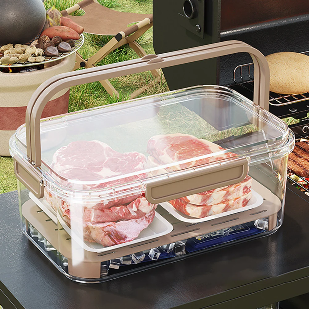 Camping Cooking Food - ภาชนะเก็บอาหารแบบพกพาขนาดใหญ่ความจุ Airtight Freshness กล่องท่อระบายน้ําสําหรับ Outdoor Picnic