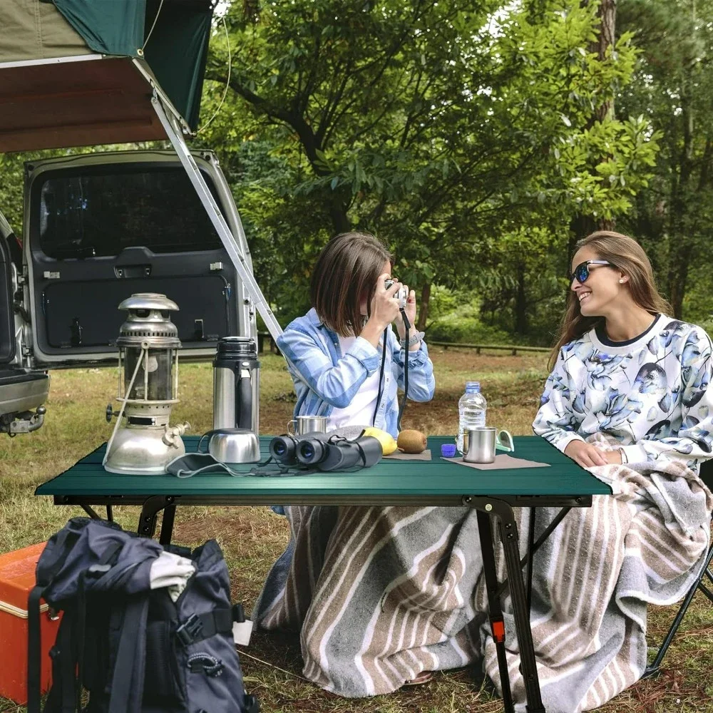 Camping Cooking Materials - สําหรับโต๊ะตั้งแคมป์แบบพกพาพร้อมขาปรับระดับได้ โต๊ะชายหาดพับอลูมิเนียมน้ําหนักเบาทําอาหารกลางแจ้ง โต๊ะพับ