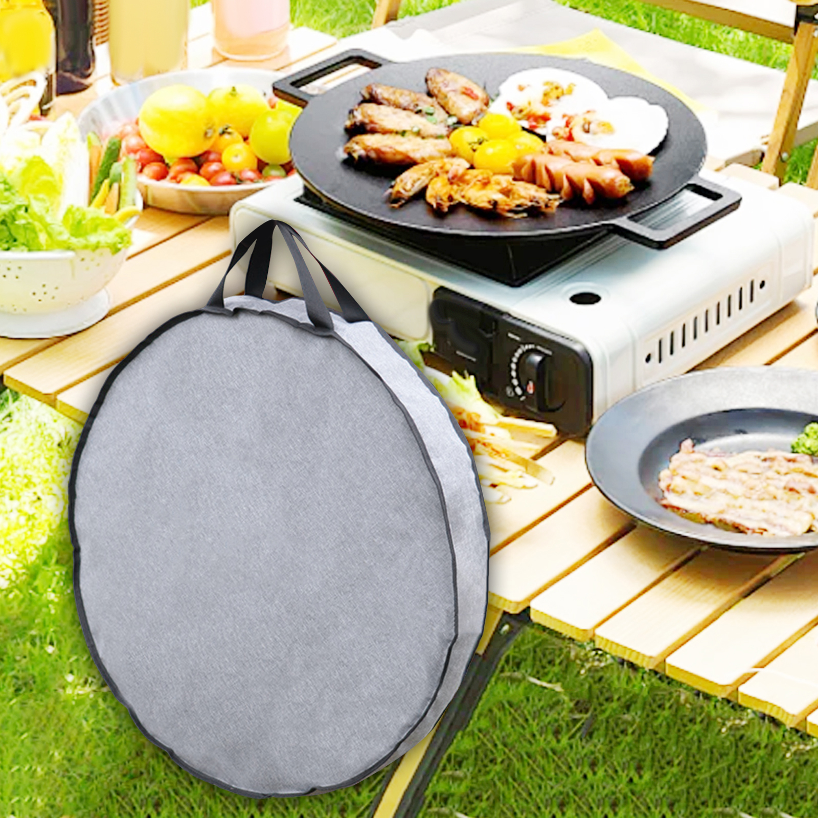 Camping Cooking Pack - แคมป์ปิ้งกระทะกระเป๋าแบบพกพาเครื่องครัวออแกไนเซอร์ความจุขนาดใหญ่บาร์บีคิวจานกระเป๋าถือทำอาหารกระเป๋าสำหรับปิคนิคท่องเที่ยวห้องครัว