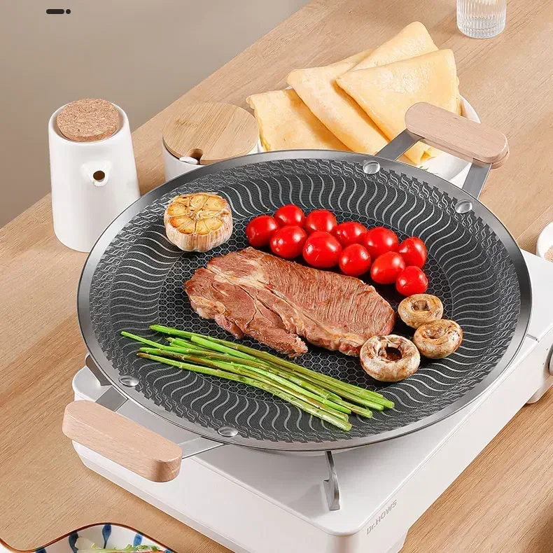 Camping Cooking Materials - Outdoor Camping ย่างบาร์บีคิวแผ่น 316L สแตนเลสทําอาหารแผ่น BBQ