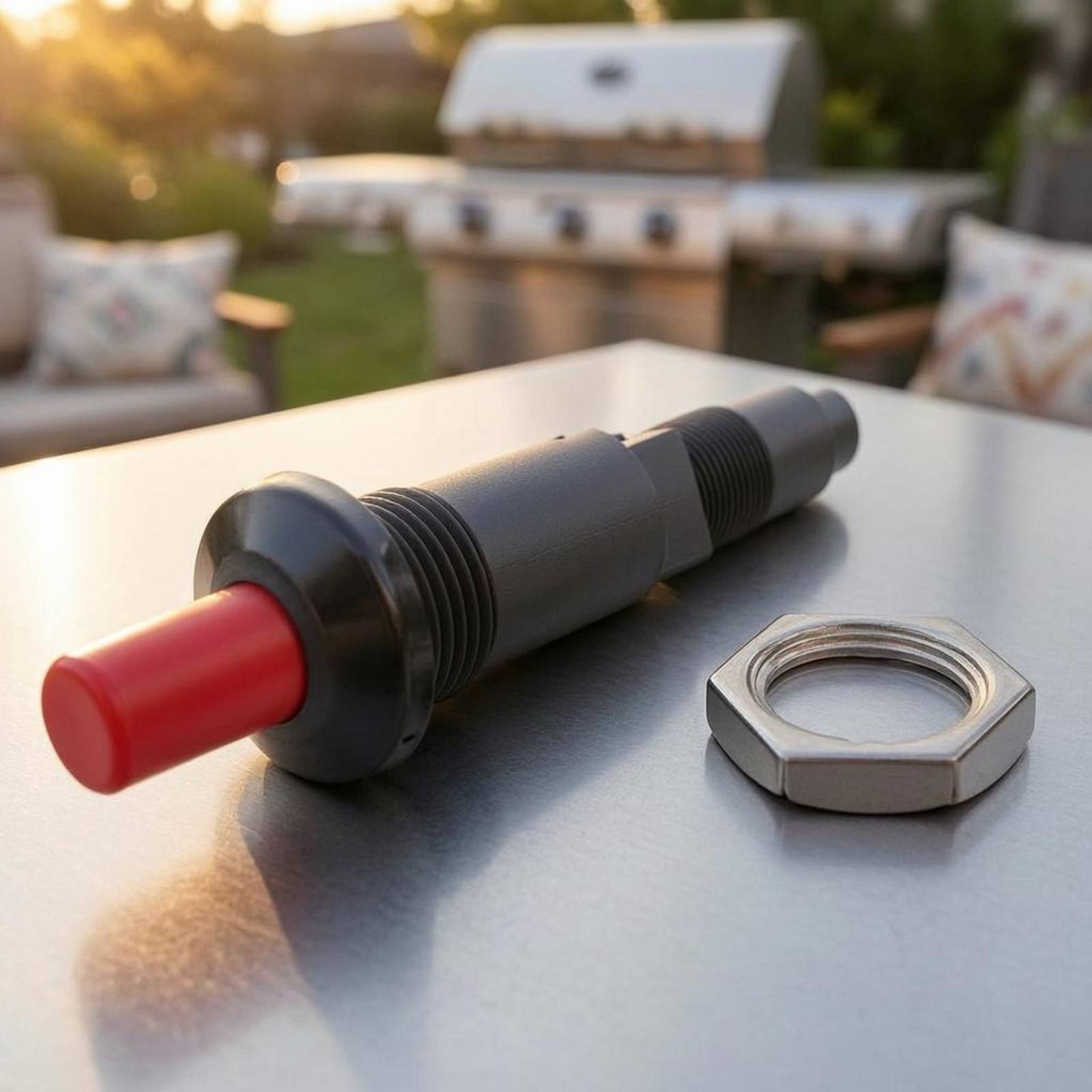 Camping Cooking Ovens - ปุ่มกดจุดไฟแบบ Piezo Spark สำหรับเตาย่างบาร์บีคิว จุดแก๊ส พร้อมแกนต่อแบบเกลียวสำหรับเตาแก๊ส