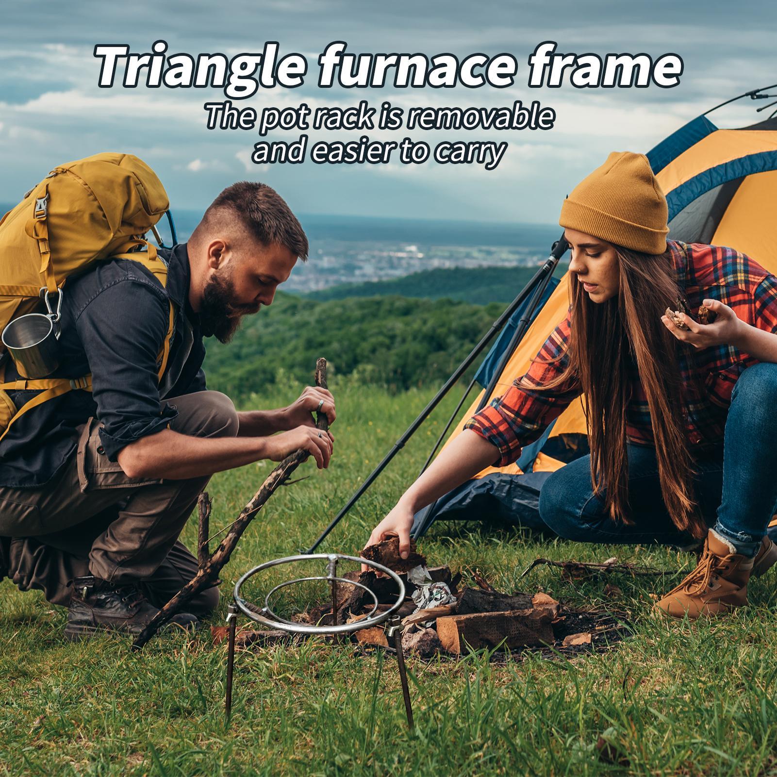 Camping Cooking Ovens - Camping ขาตั้งกล้องสําหรับทําอาหารสามเหลี่ยมสําหรับเตาอบทนความร้อนสามเหลี่ยมเตากรอบสําหรับกลางแจ้ง Bonfire KITCHEN TRAVEL