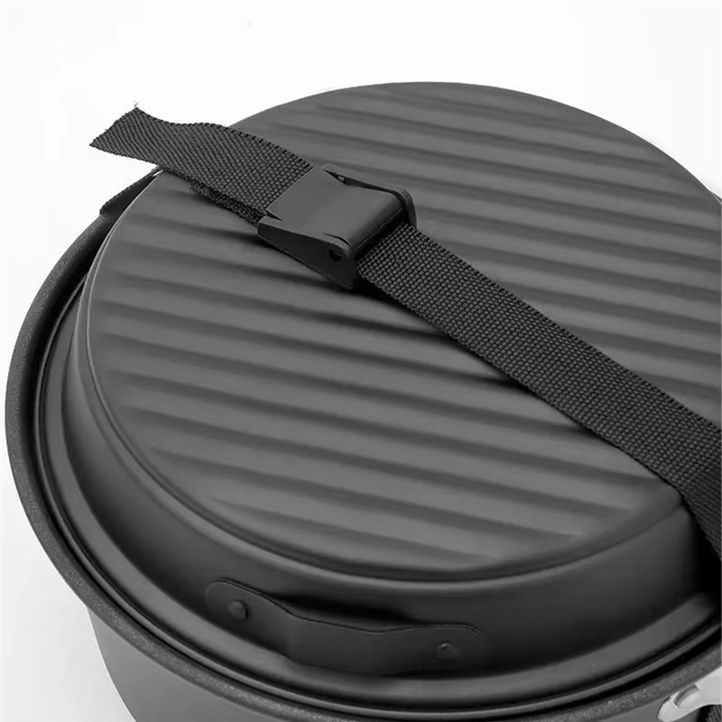Camping Cooking Set With Kettle - ABJO-5 ชิ้นชุดเครื่องครัวตั้งแคมป์แบบไม่ติดพร้อมกาต้มน้ํา เหมาะสําหรับการทําอาหารกลางแจ้งและการผจญภัยแคมป์ปิ้ง ทําความสะอาดง่าย