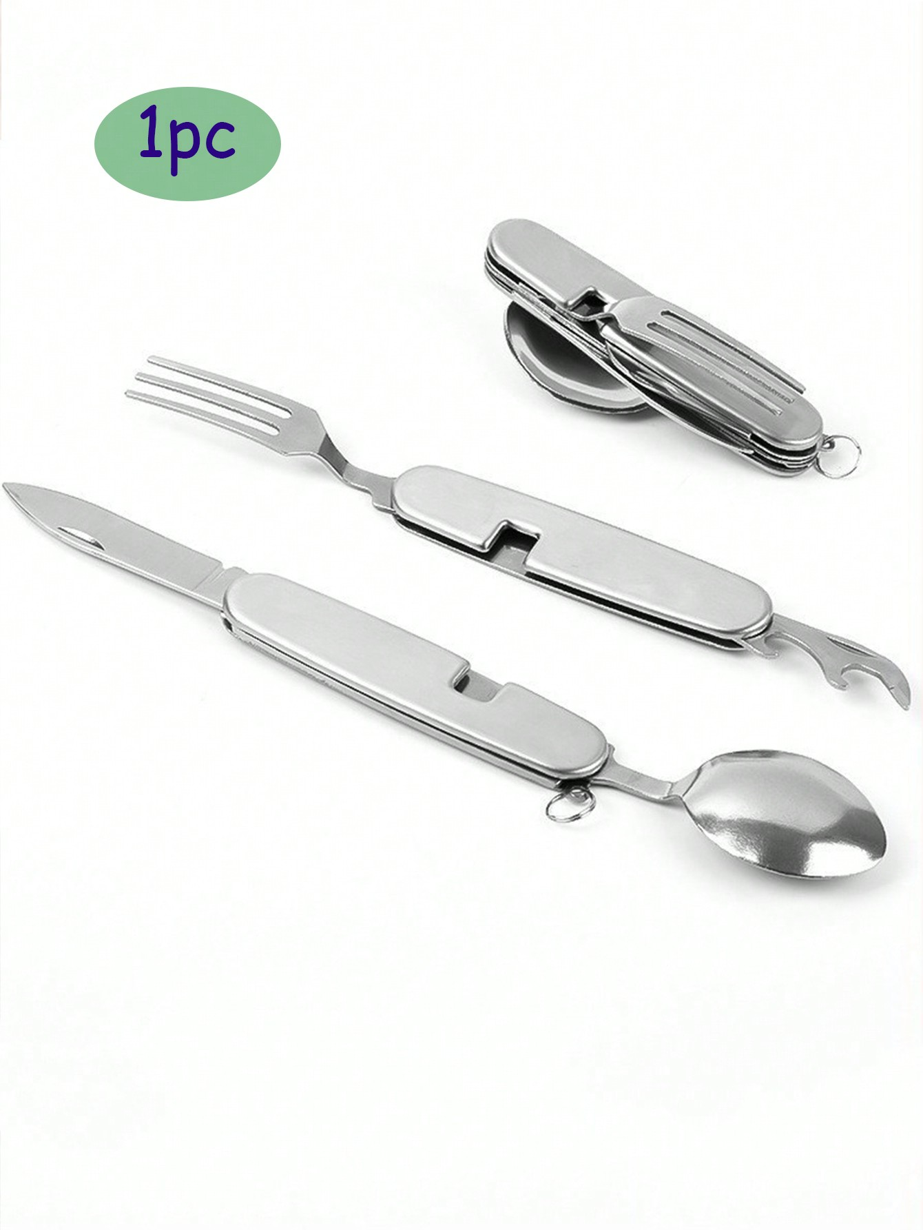 Camping Cooking Set For 4 - 1 ชิ้น 4-in-1, 6-in-1 มีดพับสแตนเลสกลางแจ้ง, ชุดส้อมและช้อน,