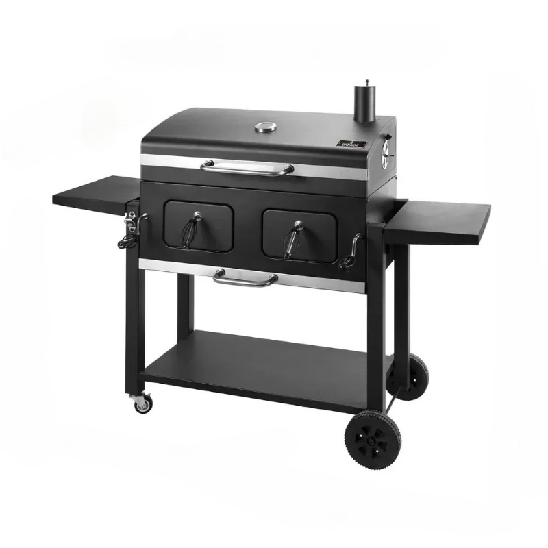 Camping Cooking Materials - ล # สําหรับเตาย่างถ่าน, เตาย่างบาร์บีคิวกลางแจ้ง, พื้นที่ทําอาหารขนาดใหญ่พิเศษพร้อมถาดถ่านส่วนบุคคลและปรับได้สองถาด, ค่ายหลังบ้าน
