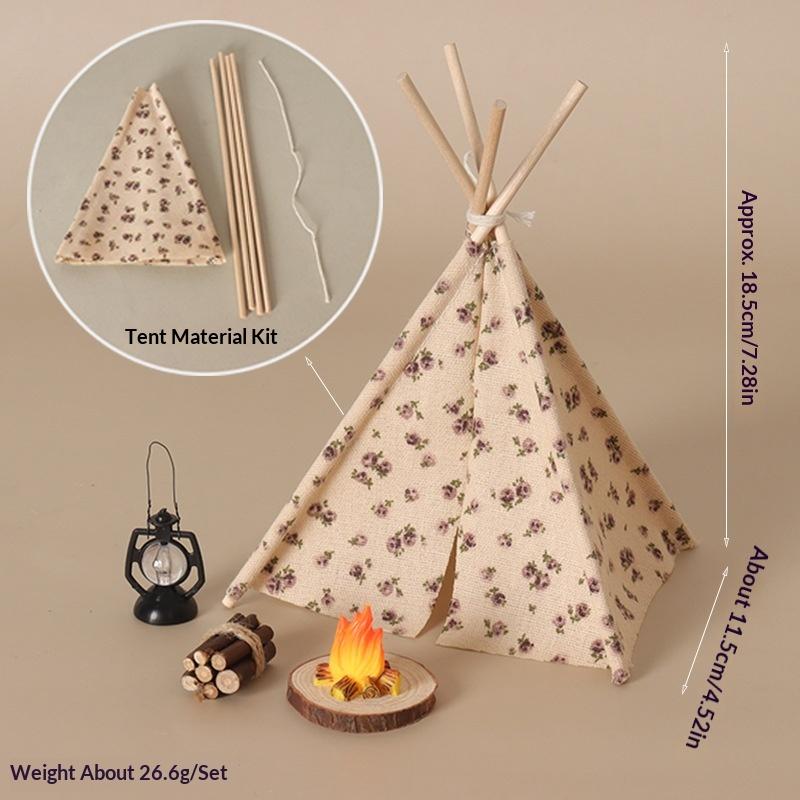 Camping Cooking Pack - ชุดบ้านตุ๊กตาขนาด 1/12 จำนวน 1 ชุด พร้อมฉากตกแต่งทำอาหารปิ้งย่างกลางแจ้ง