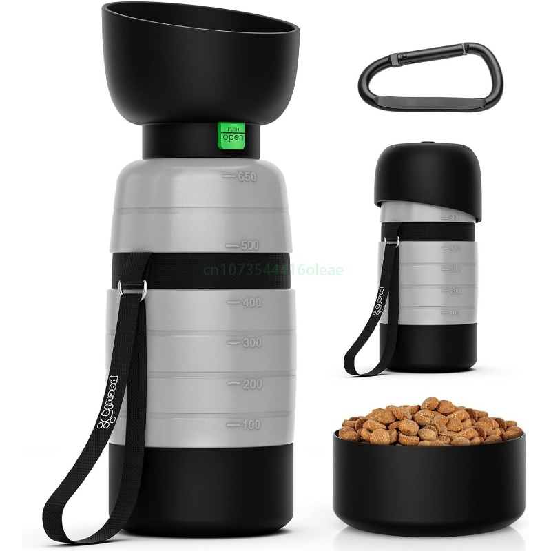 Camping Cooking Food - ขวดน้ำสุนัขขนาด 650 มล. พร้อมภาชนะใส่อาหารขนาด 150 มล.,