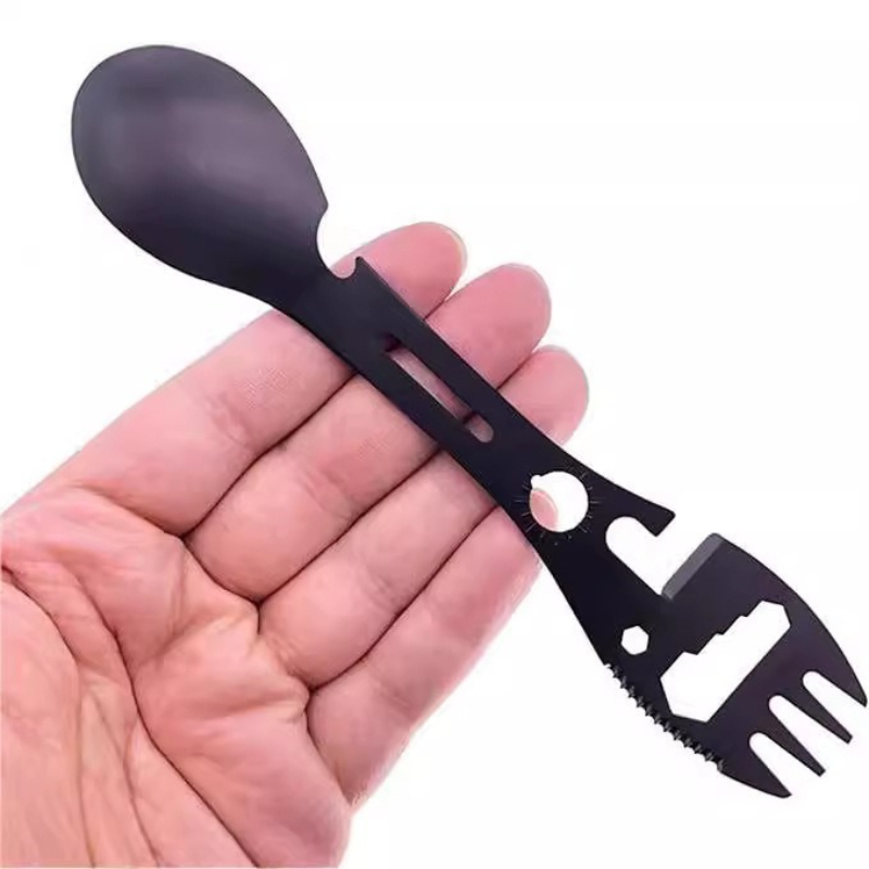 Camp Spork Set - ชุดอุปกรณ์เอาตัวรอดกลางแจ้ง 10 in 1 แบบพกพา ประกอบด้วยช้อน