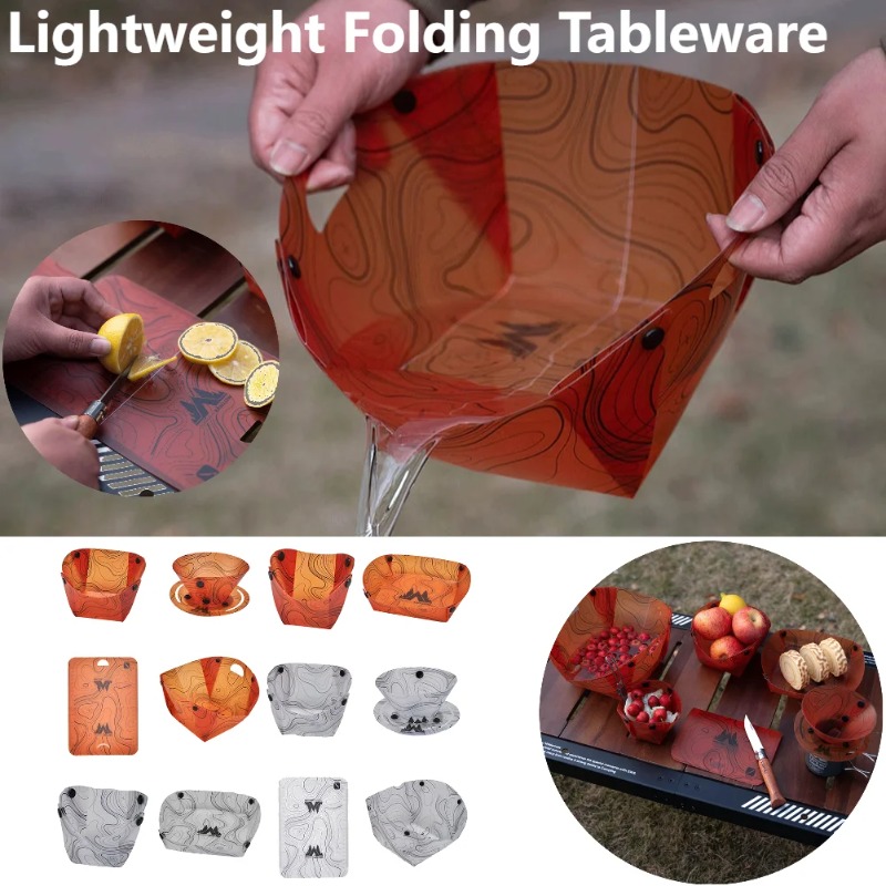 Camping Cooking Pack - พับบนโต๊ะอาหารแบบพกพาชามจานชามกาแฟกรองทนความร้อนชุดจานชาม Camp อุปกรณ์ทําอาหาร