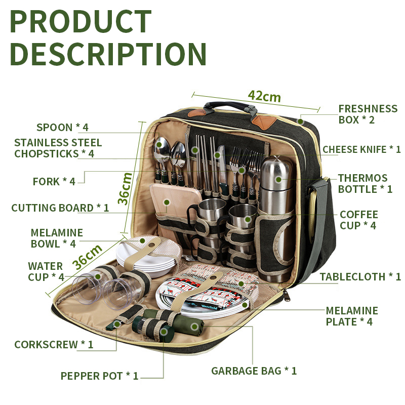 ชุดอุปกรณ์รับประทานอาหารสำหรับ - Camping Cooking Set For 4 บทวิจารณ์และราคา