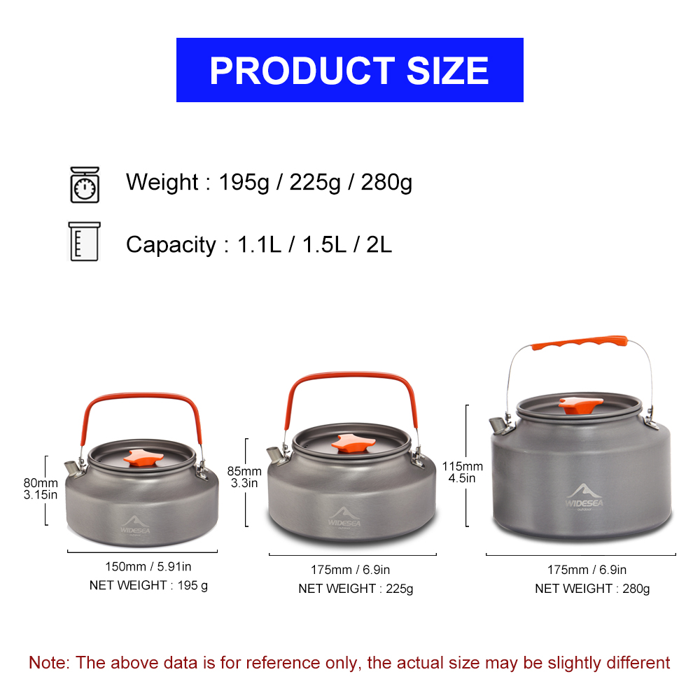 Widesea 1.1L 2L1.5L Camping กา - Camping Cooking Full Set บทวิจารณ์และราคา