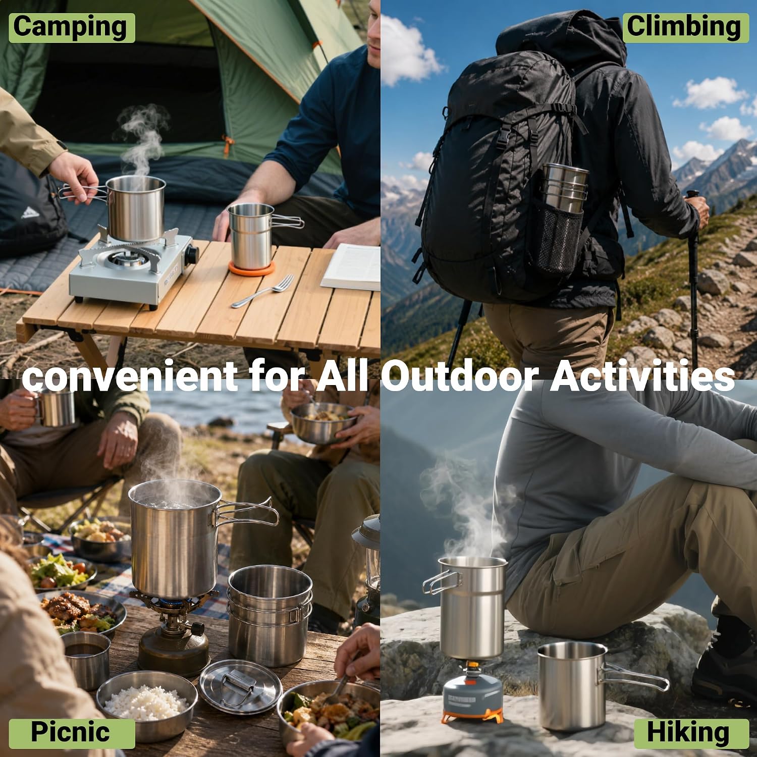 แก้วพับได้สำหรับแคมป์ปิ้ง หม้อ - Camping Cooking Bag บทวิจารณ์และราคา