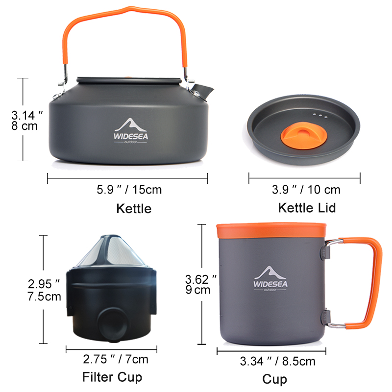 Widesea Campingกาแฟชุดเครื่องค - Camping Cooking Set With Kettle บทวิจารณ์และราคา