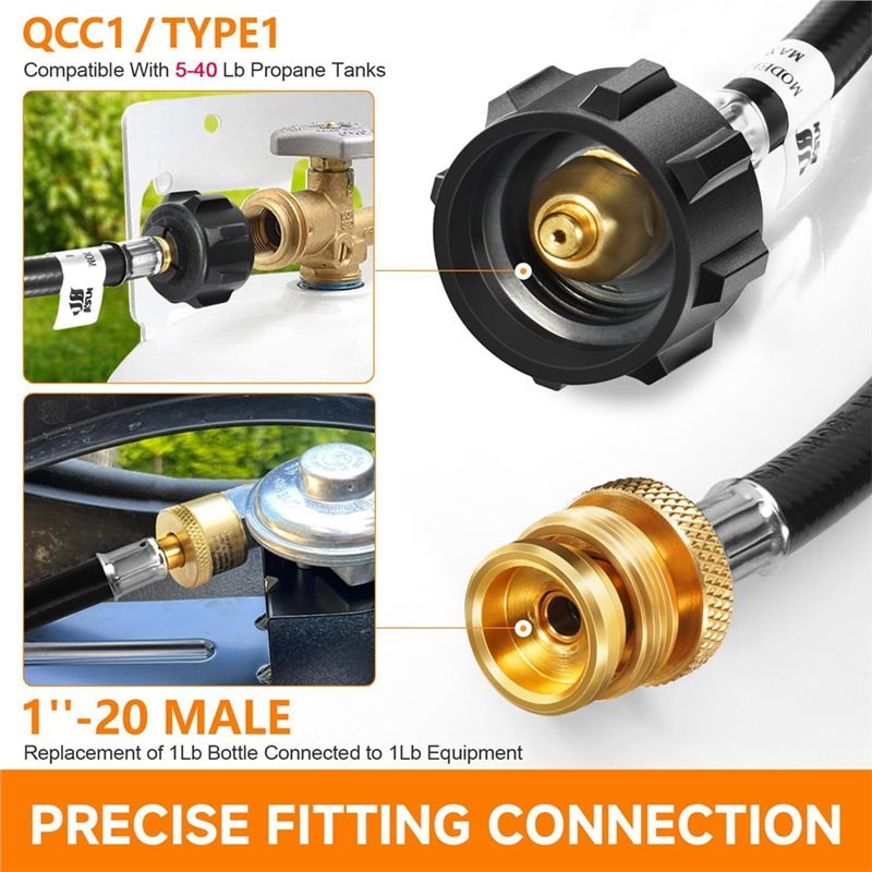 สายอะแดปเตอร์ถังโพรเพน QCC ควา - Camping Cooking Easy บทวิจารณ์และราคา