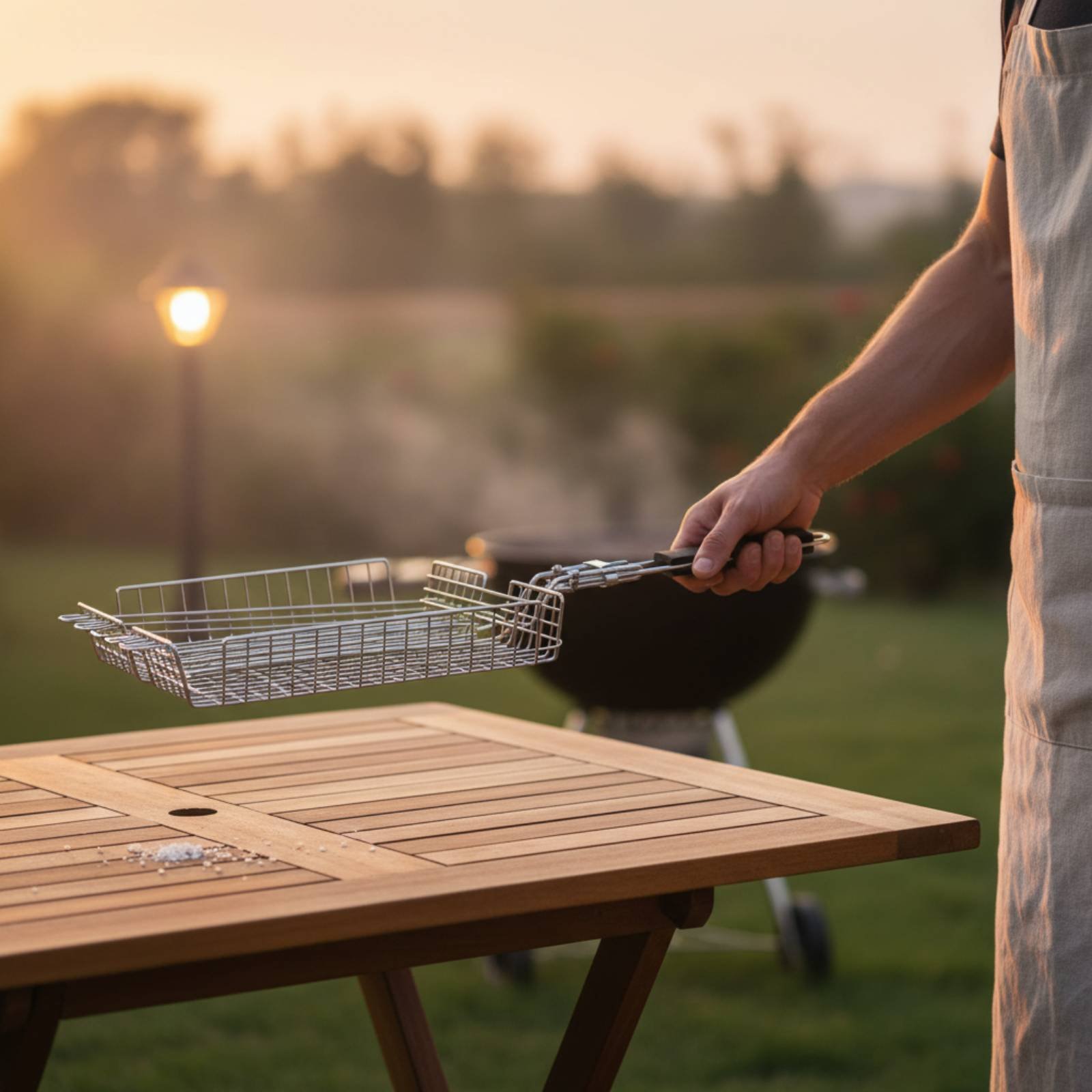 ตะกร้าย่างแบบมีด้ามจับไม้ ตะกร - Camping Cooking Food บทวิจารณ์และราคา