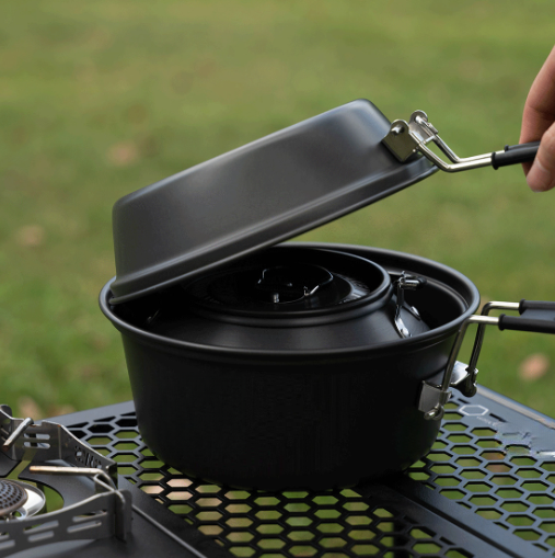 ชุดเครื่องครัวแคมป์ปิ้งอลูมิเน - Camping Cooking Set With Kettle บทวิจารณ์และราคา