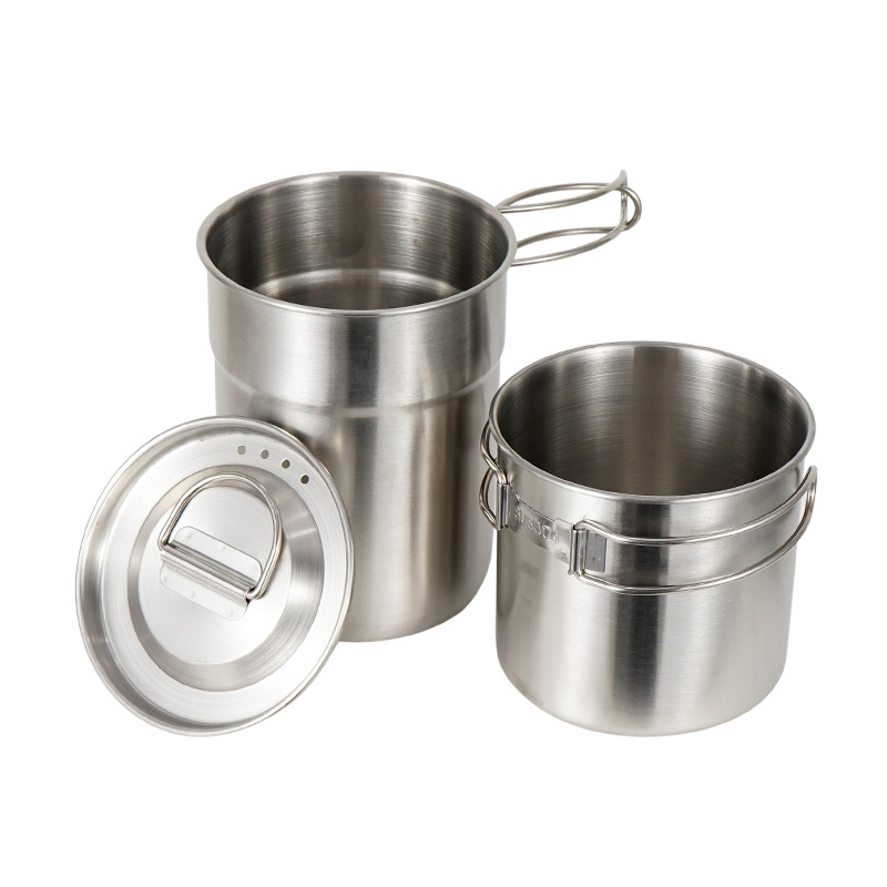 2 ชิ้น/เซ็ตกาต้มน้ําตั้งแคมป์ส - Camping Cooking Set With Kettle บทวิจารณ์และราคา