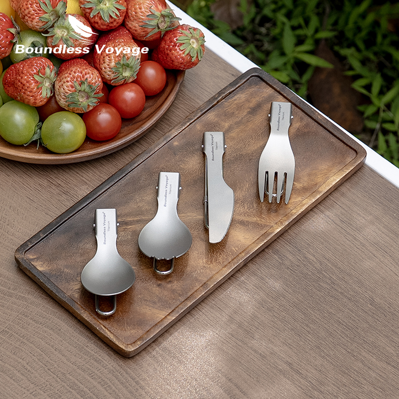 ชุดช้อนส้อมพับได้ไทเทเนียม Bou - Camp Spork Set บทวิจารณ์และราคา