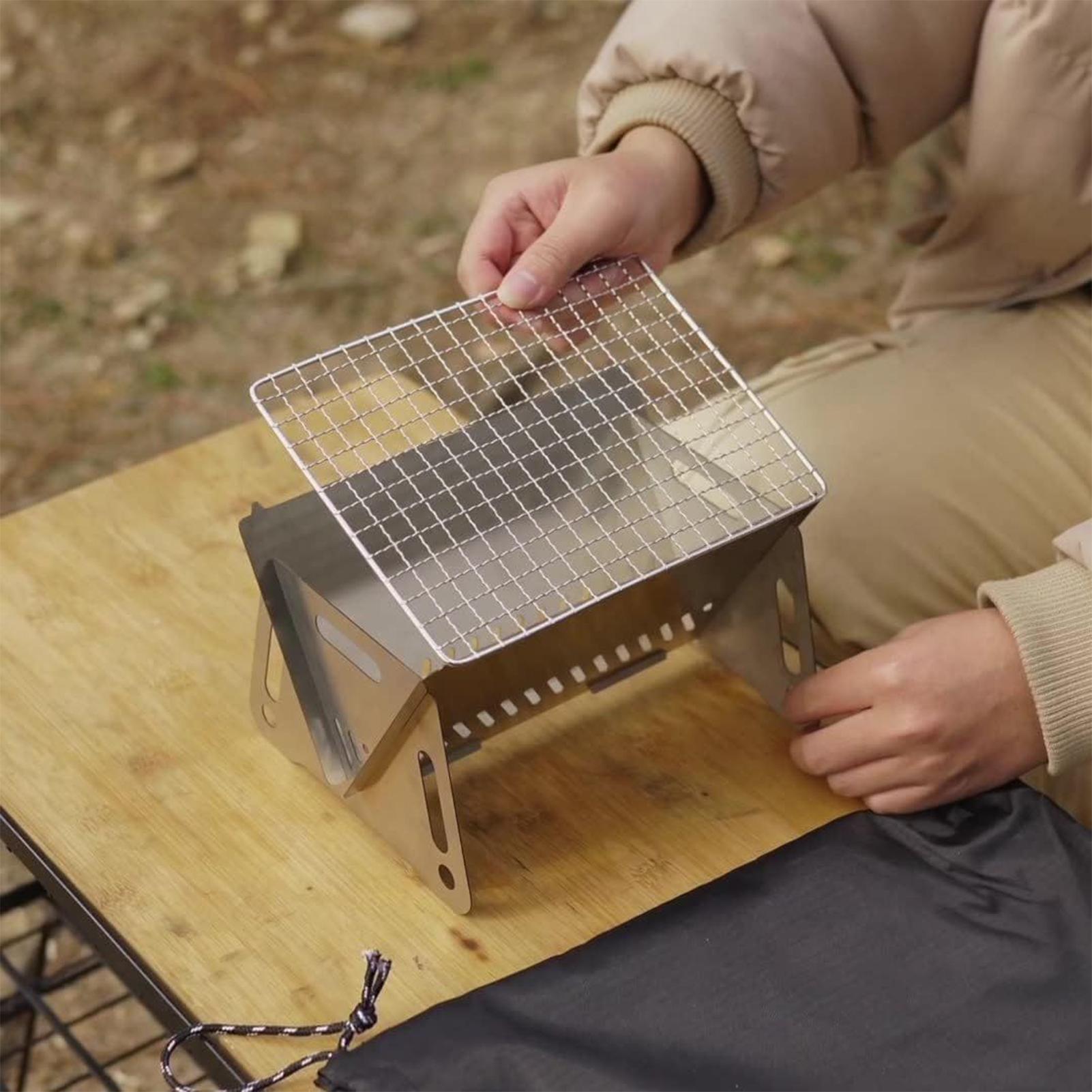 เตาถ่านพับได้แบบพกพา สเตนเลสสต - Camping Cooking Set Compact บทวิจารณ์และราคา