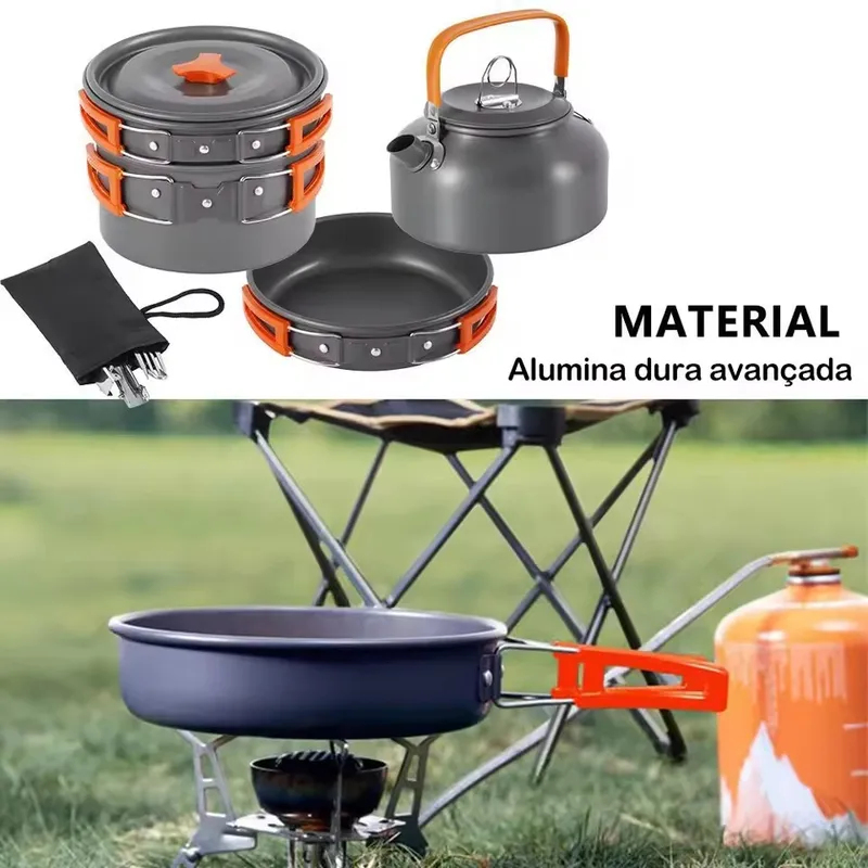 ชุดแคมป์ปิ้งอลูมิเนียมอัลลอยด์ - Camping Cooking Set With Kettle บทวิจารณ์และราคา