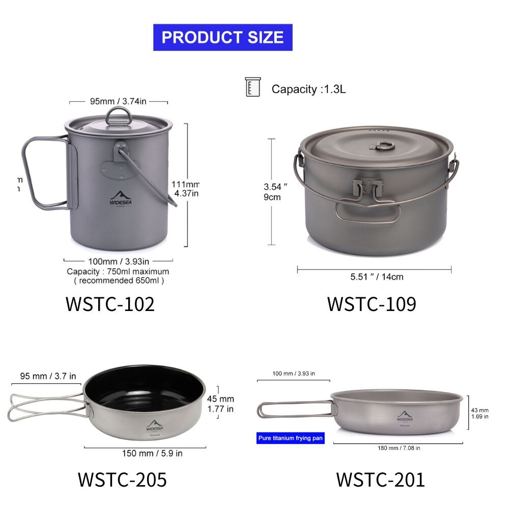 ชุดเครื่องครัวไทเทเนียมสำหรับต - Camping Cooking Full Set บทวิจารณ์และราคา