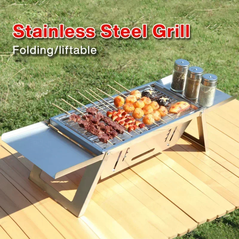 เตาบาร์บีคิวพกพาสแตนเลสแบบพับไ - Camping Cooking Set Compact บทวิจารณ์และราคา