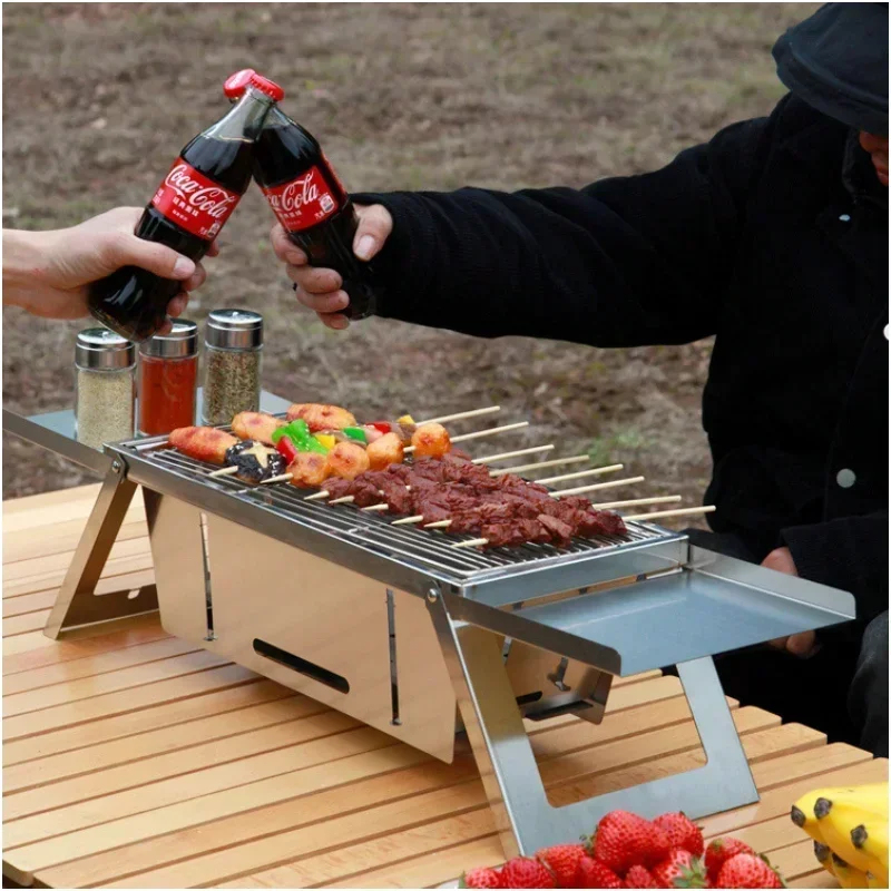 เตาบาร์บีคิวพกพาสแตนเลสแบบพับไ - Camping Cooking Set Compact บทวิจารณ์และราคา
