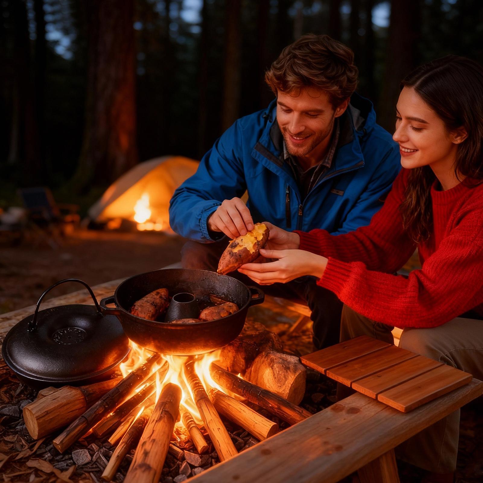 หม้อเหล็กหล่อสำหรับทำอาหาร ทนท - Camping Cooking Ovens บทวิจารณ์และราคา