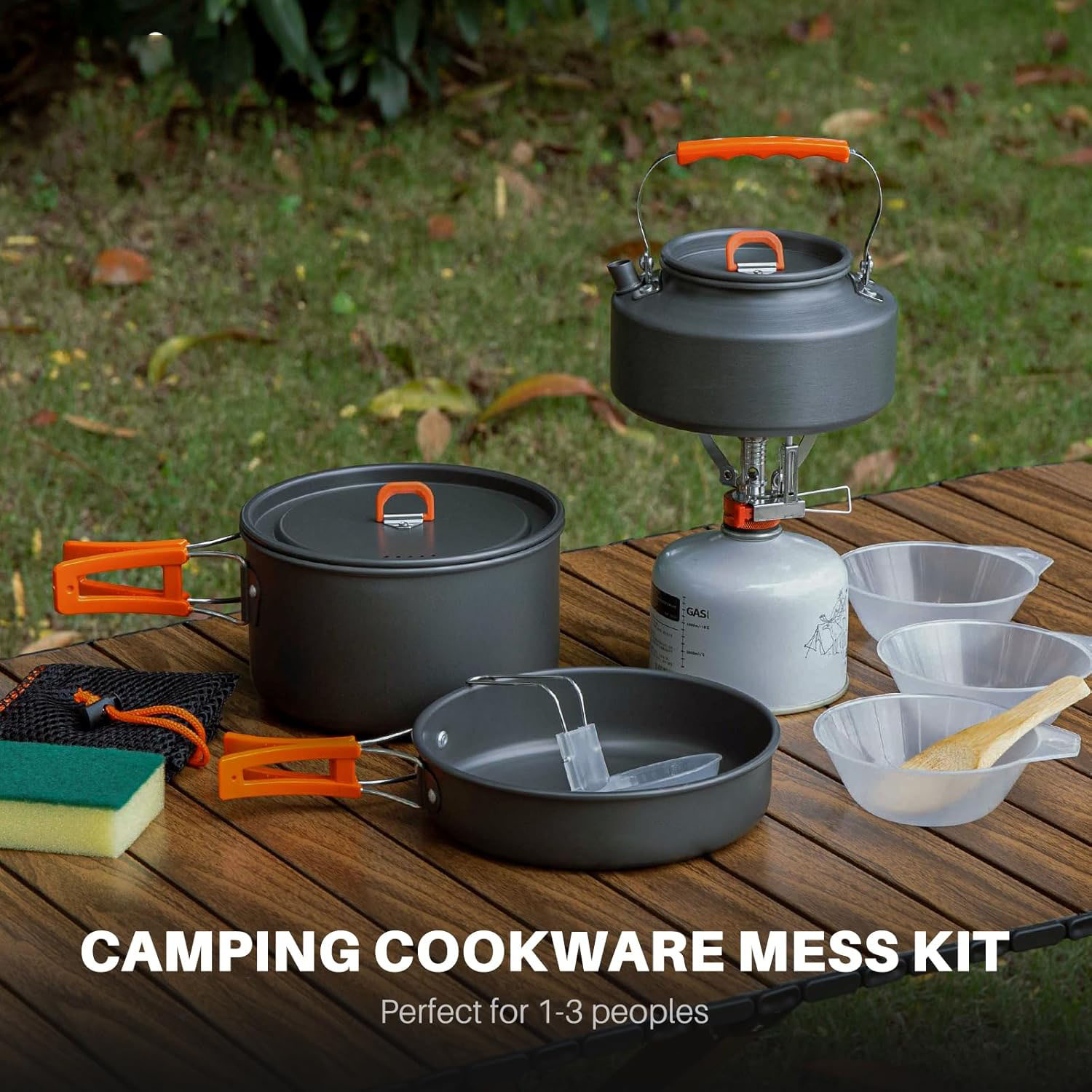 ชุดเครื่องครัวสำหรับตั้งแคมป์  - Camping Cooking Set With Kettle บทวิจารณ์และราคา