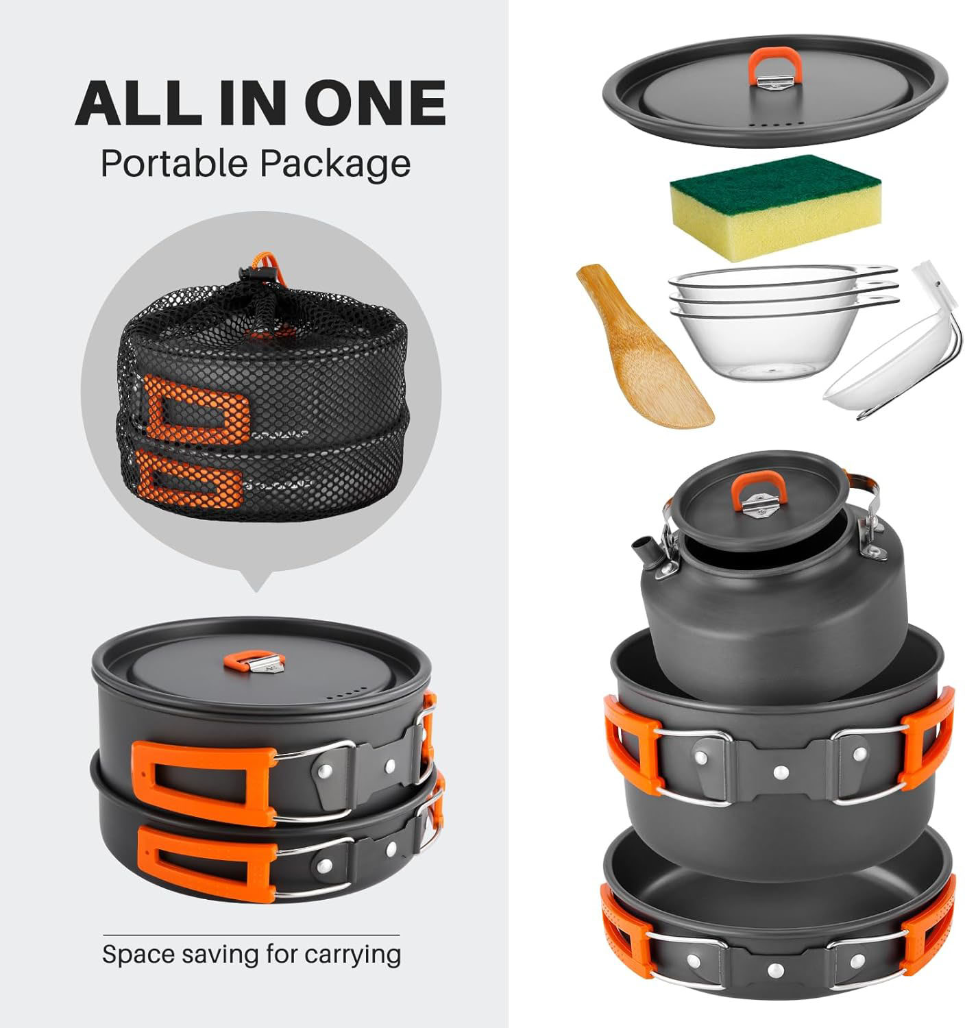 ชุดเครื่องครัวสำหรับตั้งแคมป์  - Camping Cooking Set With Kettle บทวิจารณ์และราคา