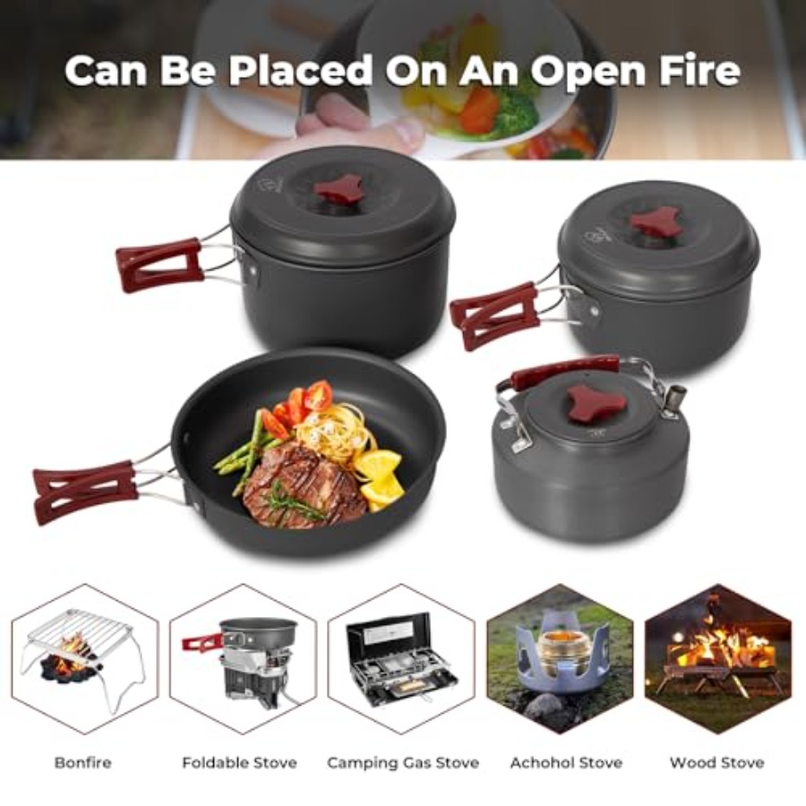 24//11/8/4 ชุดเครื่องครัวสำหรั - Camping Cooking Set For 4 บทวิจารณ์และราคา