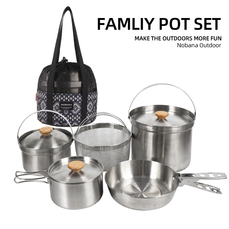NOBANA ใหม่ล่าสุดกลางแจ้งชุดหม - Camping Cooking Full Set บทวิจารณ์และราคา
