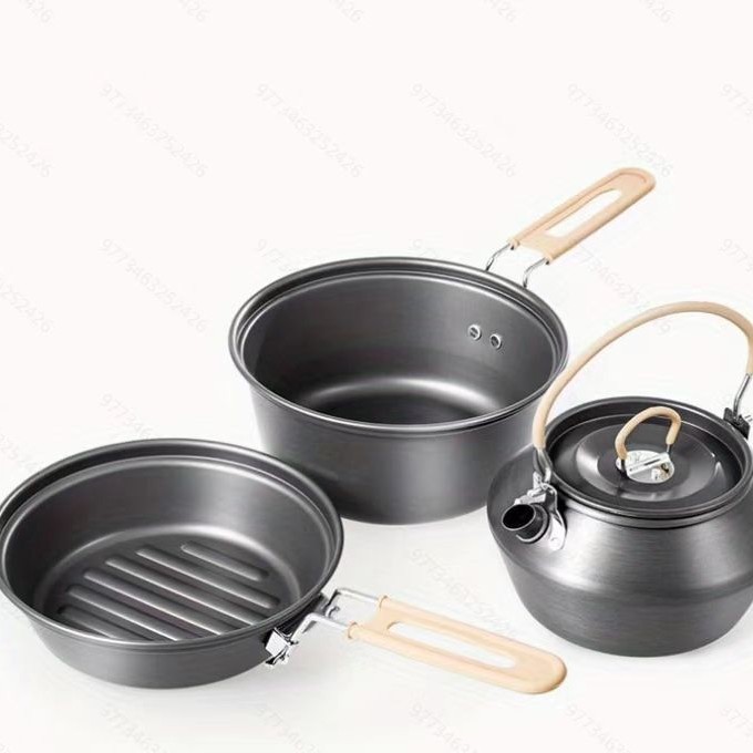 ชุดกาน้ำชาสำหรับกิจกรรมกลางแจ้ - Camping Cooking Set With Kettle บทวิจารณ์และราคา