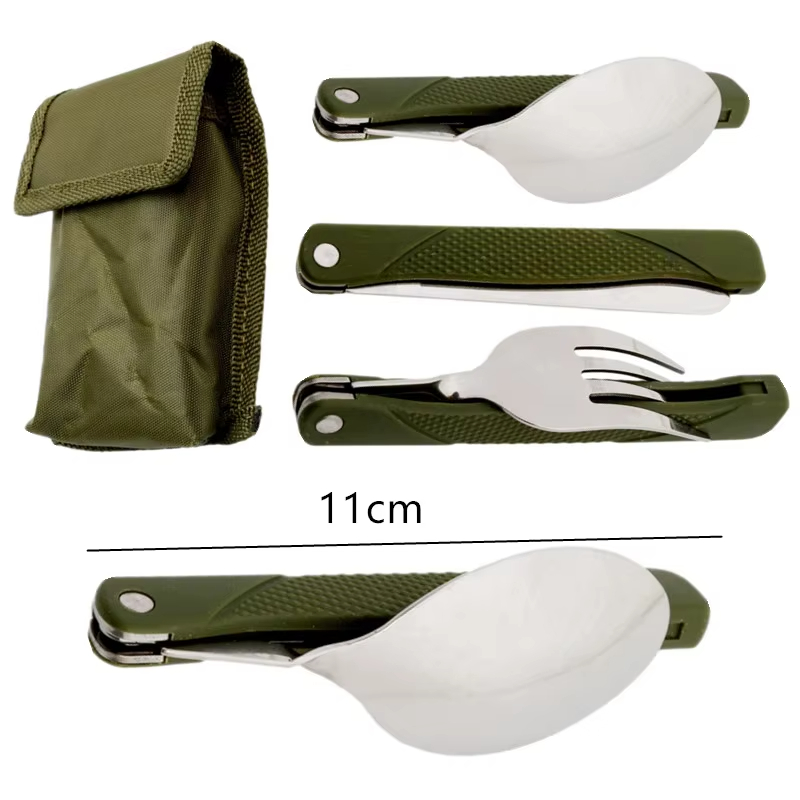 ชุดช้อนส้อมมีดพับสแตนเลสแบบพกพ - Camp Spork Set บทวิจารณ์และราคา