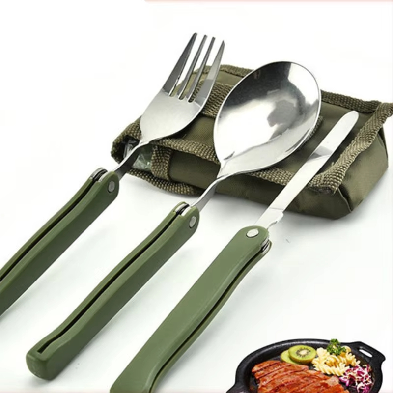 ชุดช้อนส้อมมีดพับสแตนเลสแบบพกพ - Camp Spork Set บทวิจารณ์และราคา
