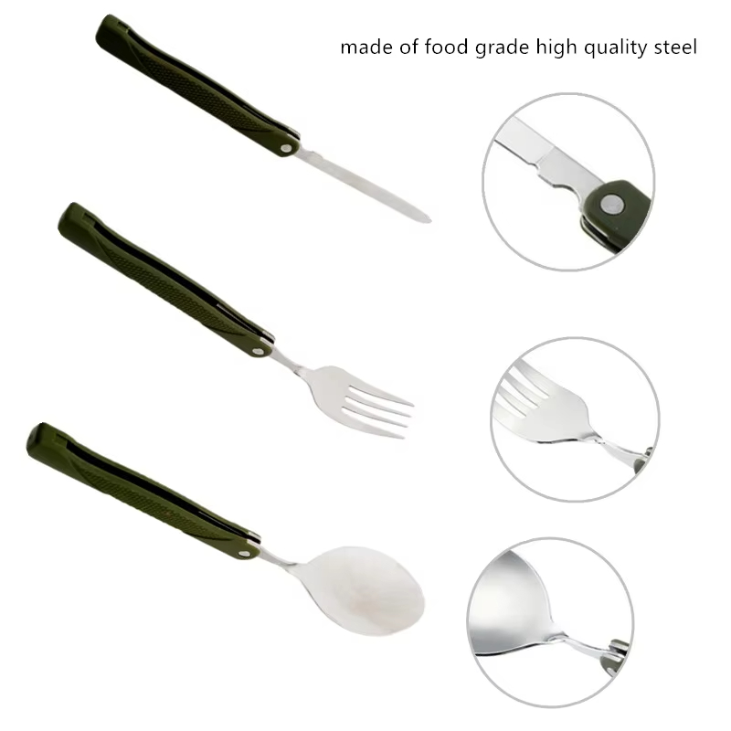 ชุดช้อนส้อมมีดพับสแตนเลสแบบพกพ - Camp Spork Set บทวิจารณ์และราคา