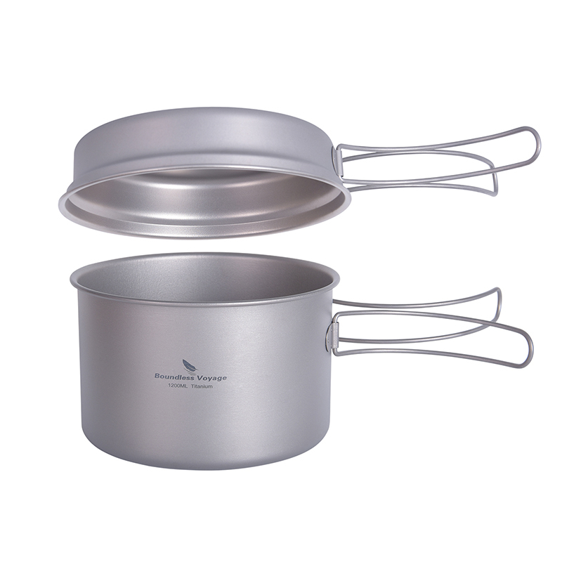 กระทะหม้อไทเทเนียม Voyage ไร้ข - Camping Cooking Set With Kettle บทวิจารณ์และราคา