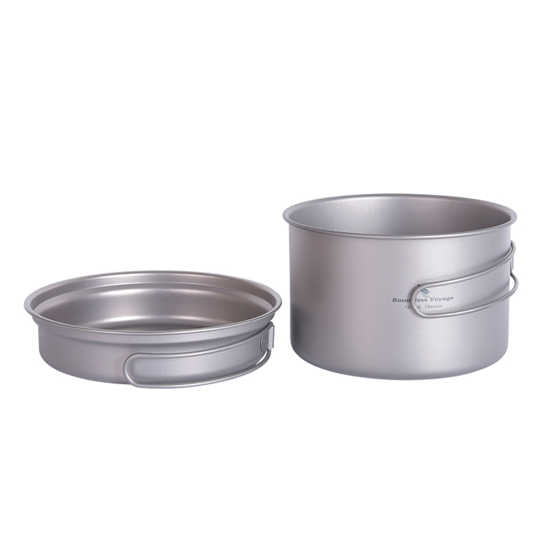 กระทะหม้อไทเทเนียม Voyage ไร้ข - Camping Cooking Set With Kettle บทวิจารณ์และราคา