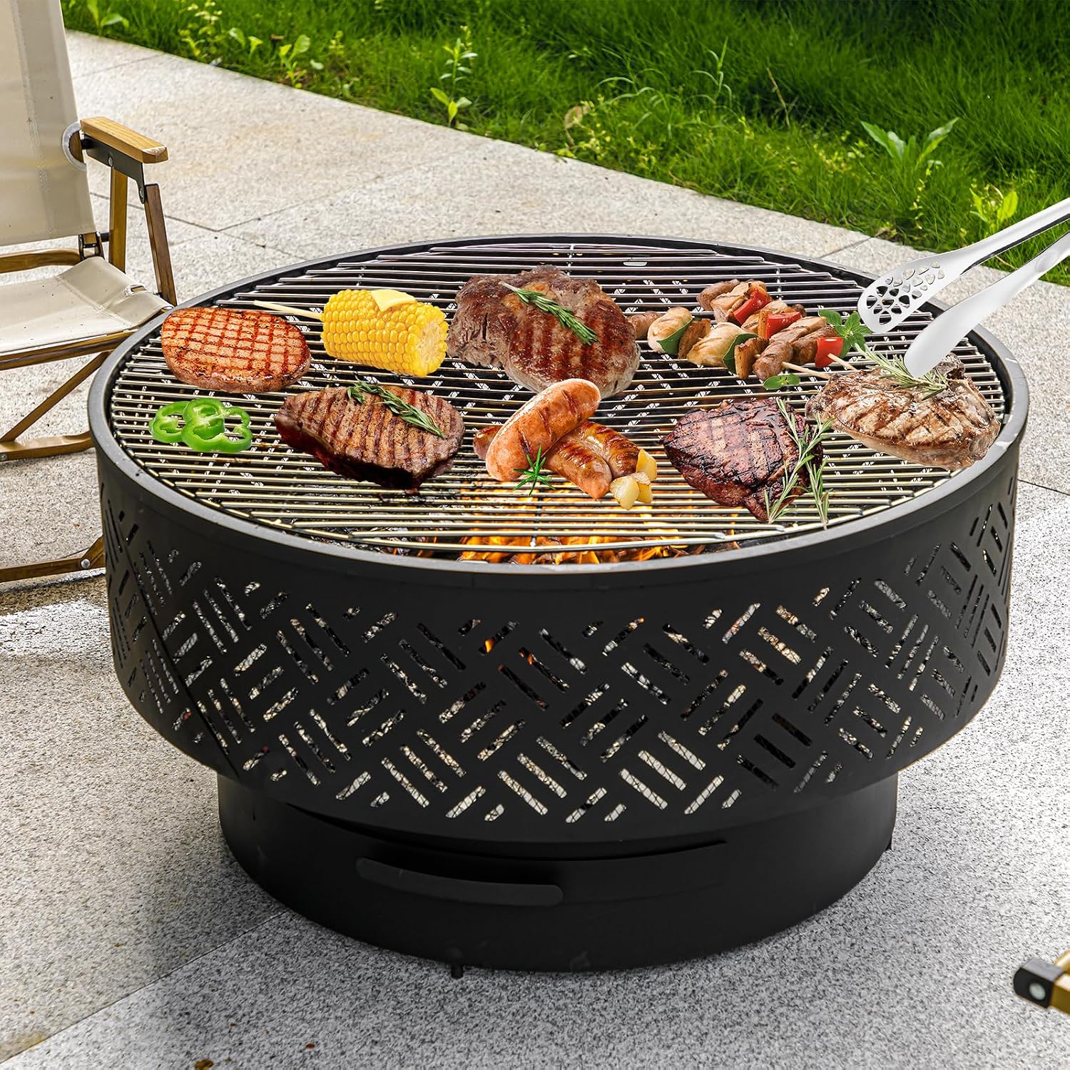 โต๊ะเตาไฟทรงกลมขนาด 32 นิ้ว ทำ - Camping Cooking Pack บทวิจารณ์และราคา