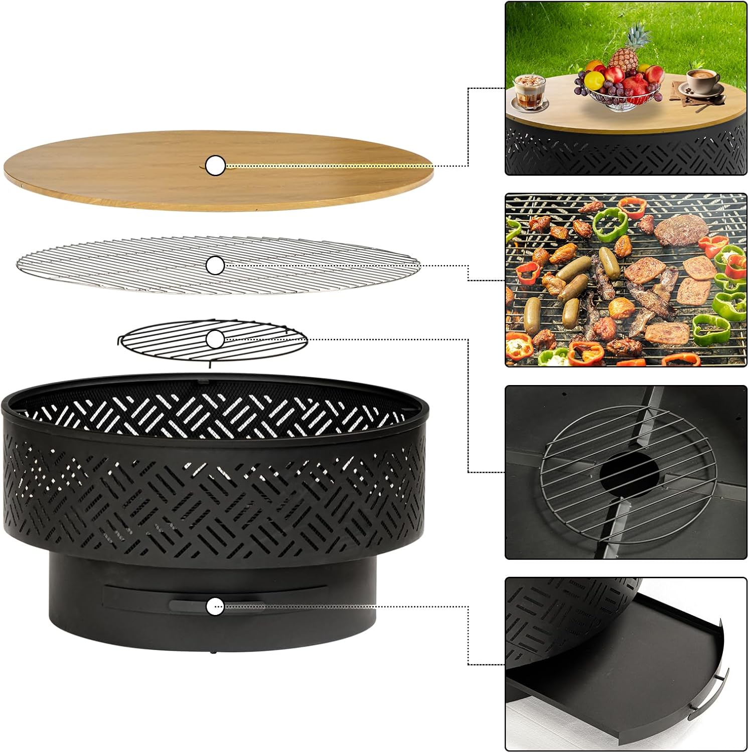 โต๊ะเตาไฟทรงกลมขนาด 32 นิ้ว ทำ - Camping Cooking Pack บทวิจารณ์และราคา